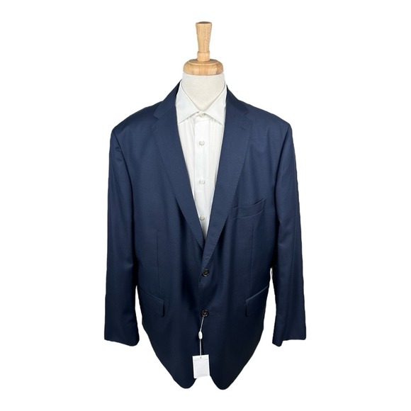 Oliver Wicks Blue Vitale Barberis 110s Wool Men's Suit 48R 42x29 NWT